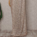 Pearl Beige Paisley French Lace Saree Fabric