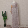 Dusty Mauve Floral French Chantilly Lace Saree