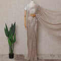 Champagne Rose Gold Floral French Chantilly Lace Saree