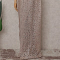 Champagne Rose Gold Floral French Chantilly Lace Saree
