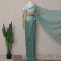 Sea Green French Chantilly Lace Saree