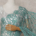 Sea Green French Chantilly Lace Saree