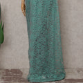 Sea Green French Chantilly Lace Saree