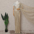 Champagne Gold French Chantilly Lace Saree 110cm