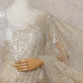 Champagne Gold French Chantilly Lace Saree 110cm