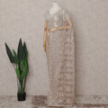 Nude Beige French Chantilly Lace Saree 110cm
