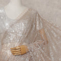 Nude Beige French Chantilly Lace Saree 110cm