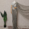 Sage Green French Chantilly Lace Saree 110cm
