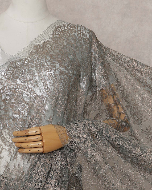 Sage Green French Chantilly Lace Saree 110cm