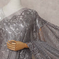 Charcoal Grey French Chantilly Lace Saree