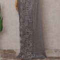 Charcoal Grey French Chantilly Lace Saree