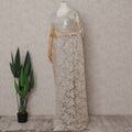 Champagne Gold Floral Metallic French Lace Saree Fabric