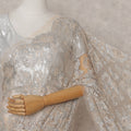 Champagne Gold Floral Metallic French Lace Saree Fabric