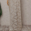 Champagne Gold Floral Metallic French Lace Saree Fabric