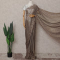 Bronze Brown French Chantilly Lace Saree