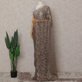 Bronze Brown French Chantilly Lace Saree