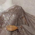Bronze Brown French Chantilly Lace Saree