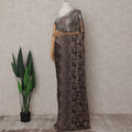 Smoky Bronze Fancy Metallic French Lace Saree Fabric