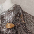 Smoky Bronze Fancy Metallic French Lace Saree Fabric