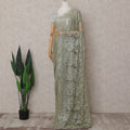Sage Green Chantilly Lace Saree - D31614