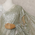 Sage Green Chantilly Lace Saree - D31614