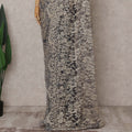 Antique Silver Grey with Gold Chantilly Lace Saree - D31618