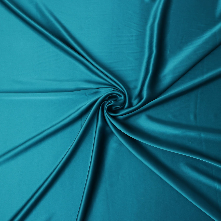 Teal Blue Pure Silk Satin Fabric 110cm | Chinese Silk Satin