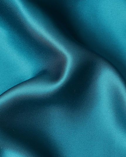 Teal Blue Pure Silk Satin Fabric 110cm | Chinese Silk Satin