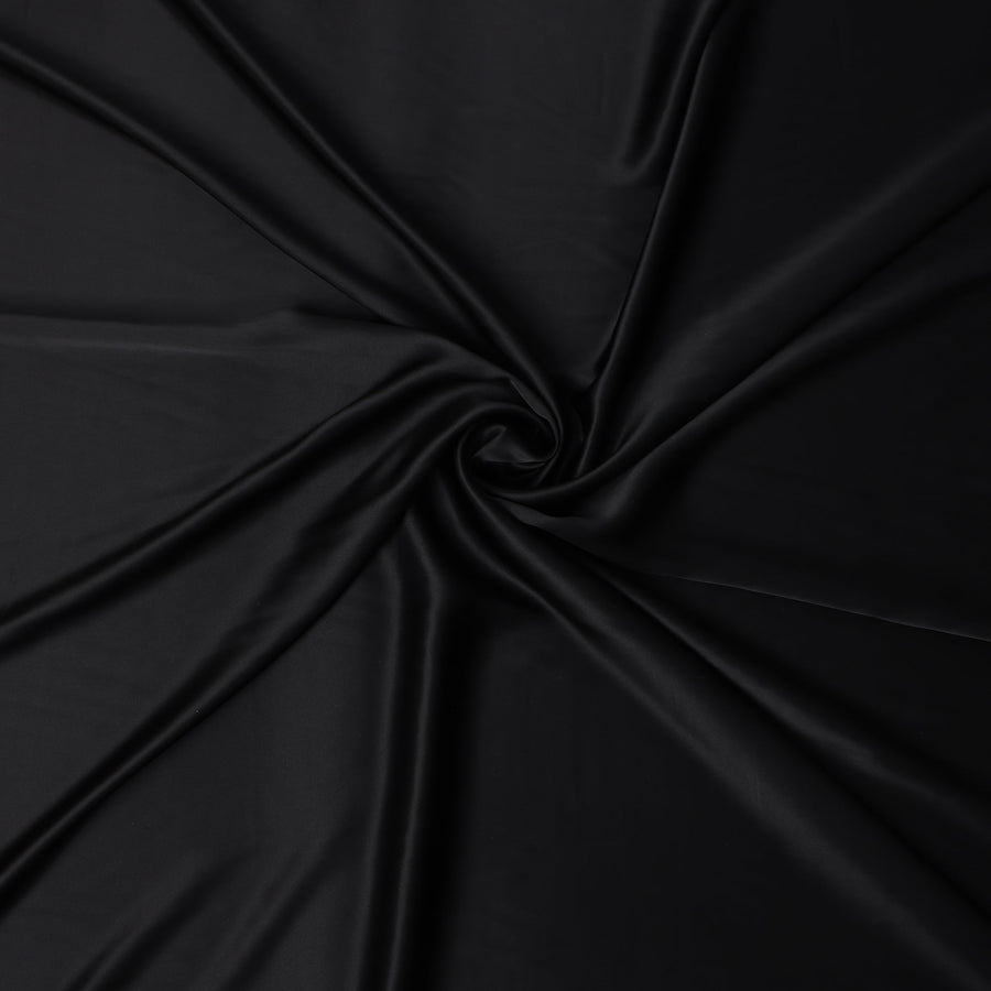 Black Silk Satin Fabric 110cm Premium