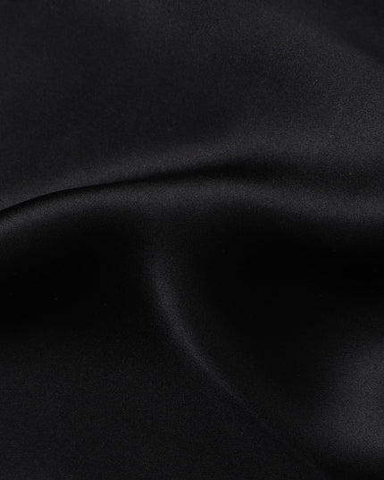 Black Silk Satin Fabric 110cm Premium