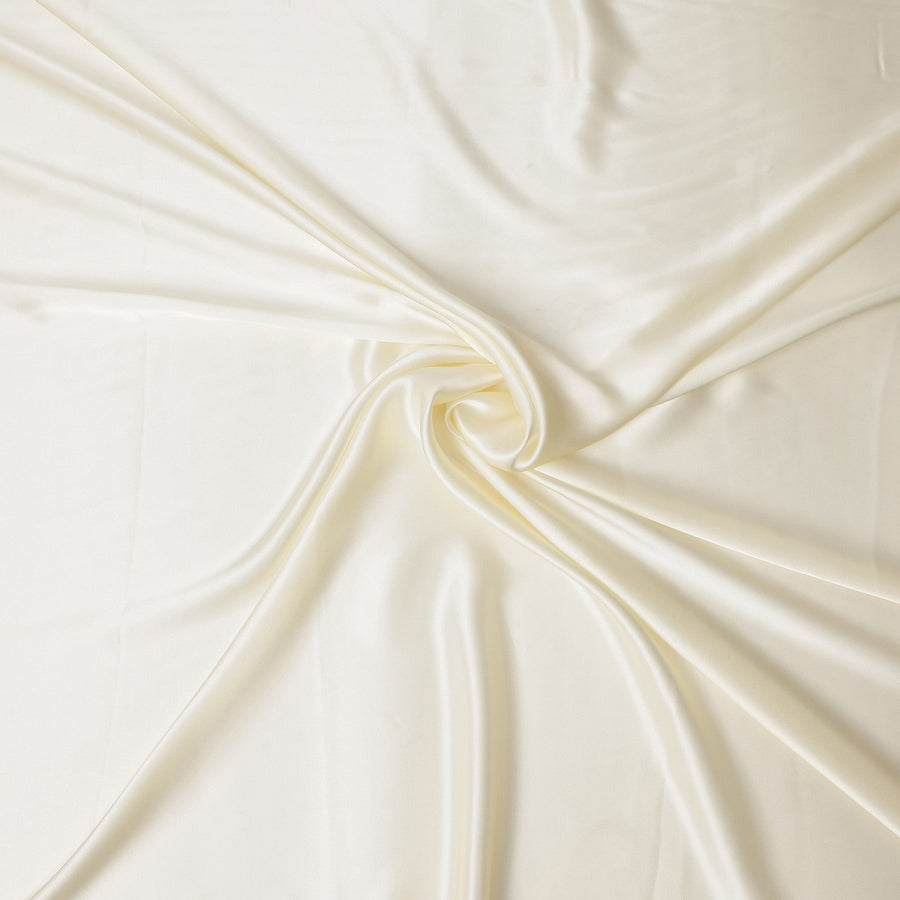 Ivory White Silk Satin Fabric 110cm