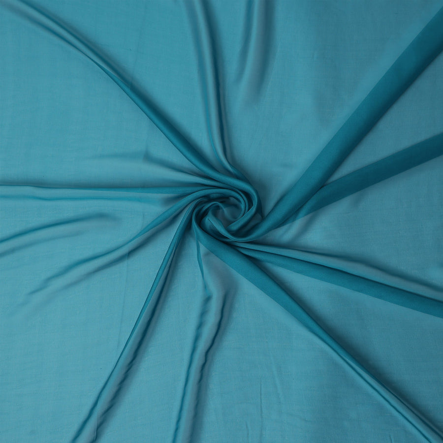 Turquoise Blue Pure Silk Chiffon Fabric 110cm | Chinese Silk