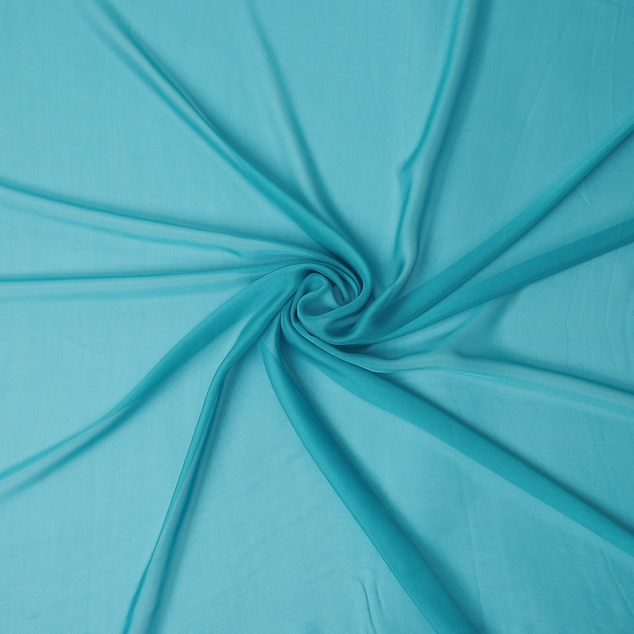 Light Turquoise Pure Silk Chiffon Fabric 110cm | Chinese Silk