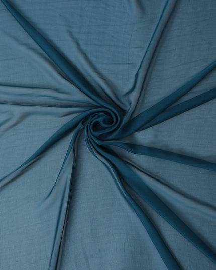 Teal Blue Pure Silk Chiffon Fabric 110cm | Chinese Silk