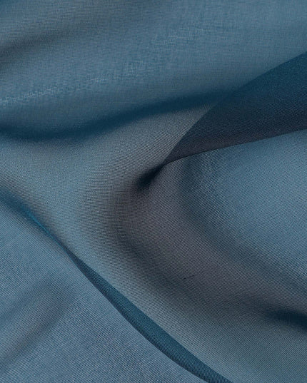 Teal Blue Pure Silk Chiffon Fabric 110cm | Chinese Silk