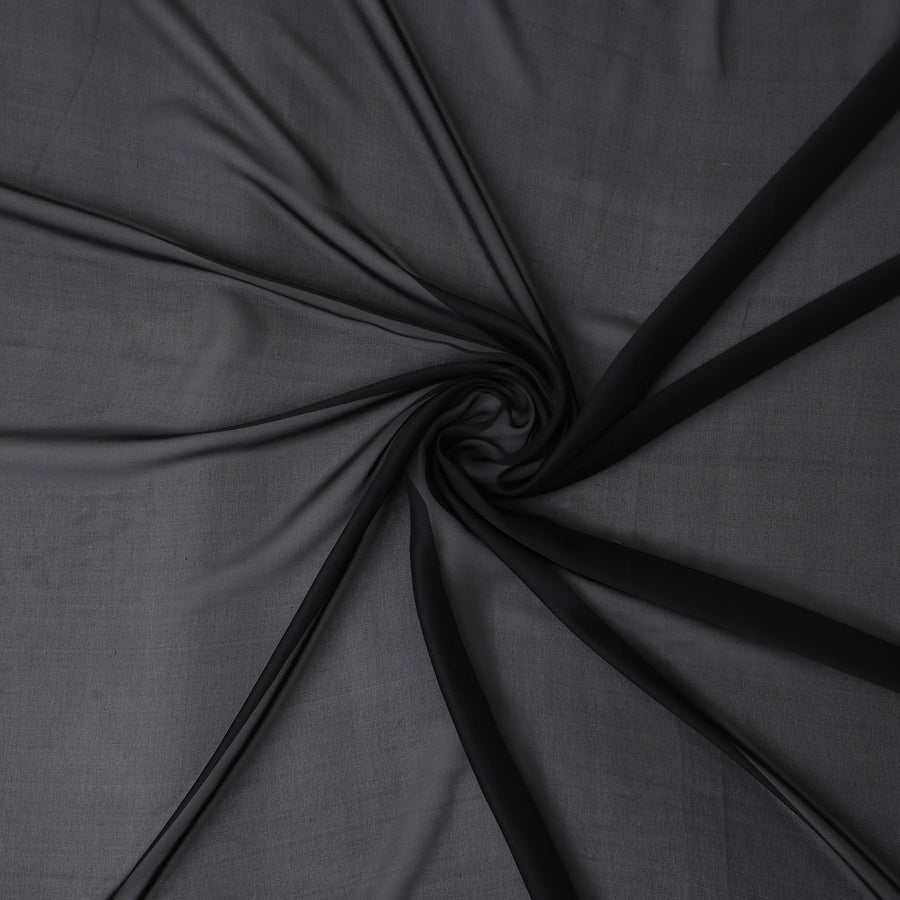 Black Silk Chiffon Fabric 110cm Premium