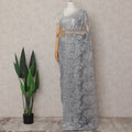 Steel Grey Chantilly Lace Saree - D31682