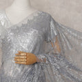 Steel Grey Chantilly Lace Saree - D31682