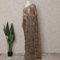 Bronze Brown Chantilly Lace Saree - D31685