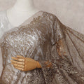 Bronze Brown Chantilly Lace Saree - D31685