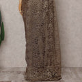 Bronze Brown Chantilly Lace Saree - D31685