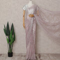 Dusty Rose Pink Chantilly Lace Saree - D31680