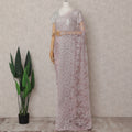 Dusty Rose Pink Chantilly Lace Saree - D31680