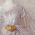 Dusty Rose Pink Chantilly Lace Saree - D31680