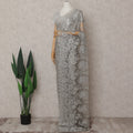 Metallic Silver Chantilly Lace Saree - D31671