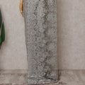 Metallic Silver Chantilly Lace Saree - D31671