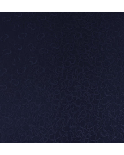 Navy Blue Silk Crepe Jacquard Fabric 140cm