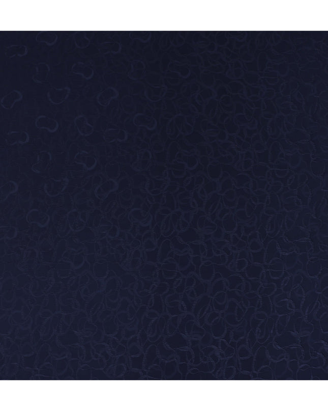 Navy Blue Silk Crepe Jacquard Fabric 140cm