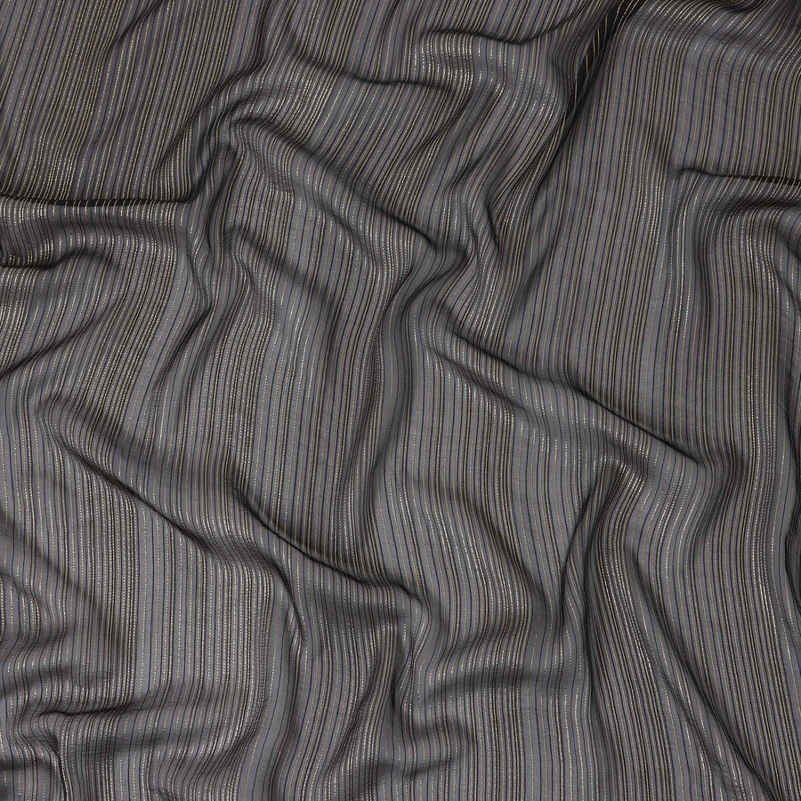 Charcoal Grey Metallic Silk Chiffon 110cm