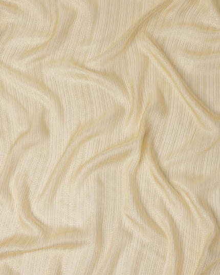 Cream Ivory Metallic Silk Chiffon 110cm